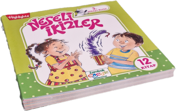 Neşeli İkizler 3. Hikaye Serisi (12'li set) 3-7 yaş için uygundur, CE2'ye kadar dil gelişimi için uygundur